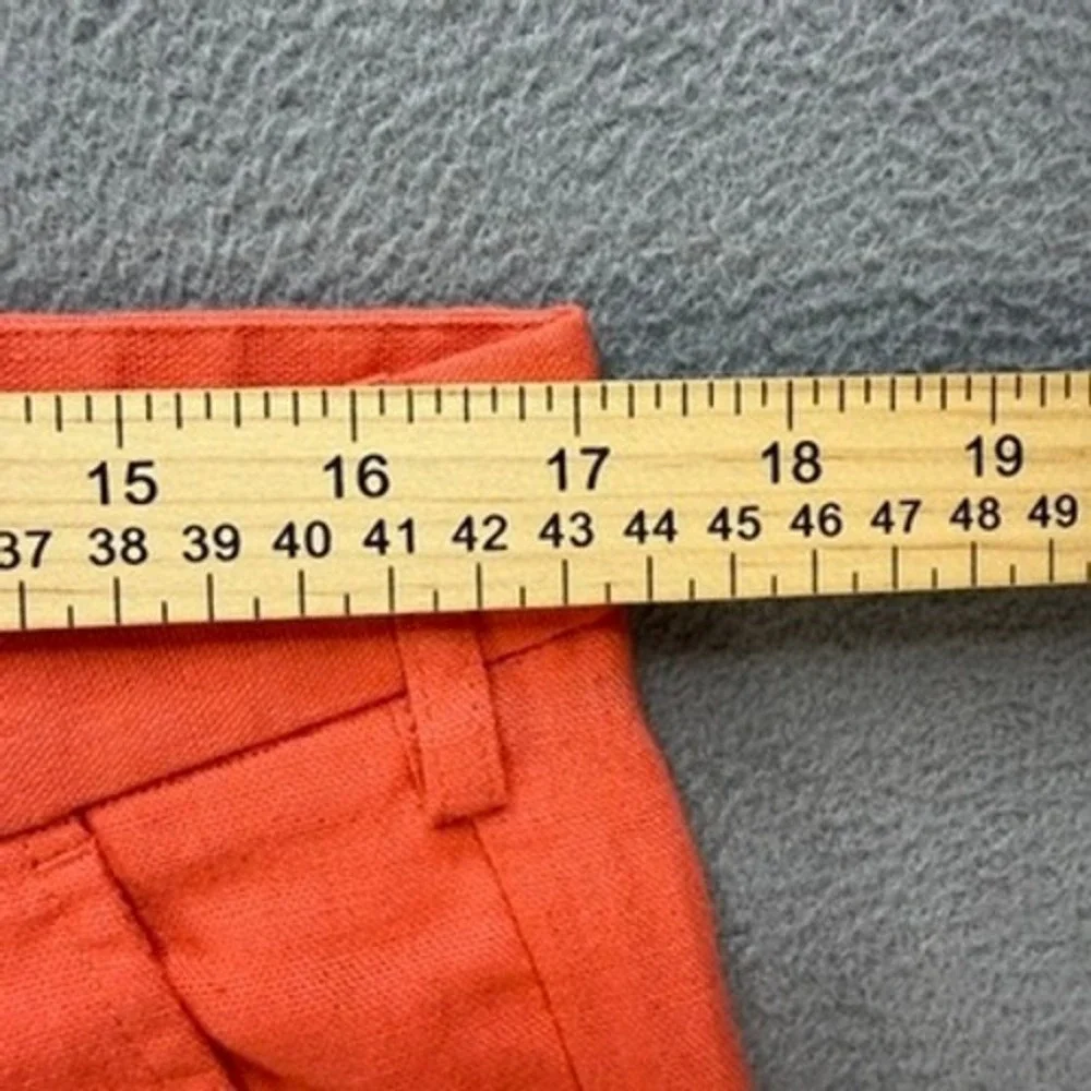 TRUST Pleated Linen Blend Trousers Relaxed Fit 34x32 (FIT 34x28) Orange Pants